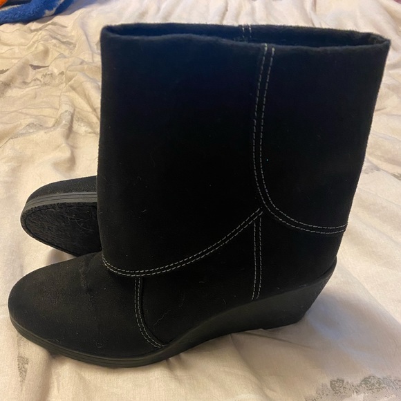 American Eagle ankle boot wedge heel size 6 black - Picture 6 of 8